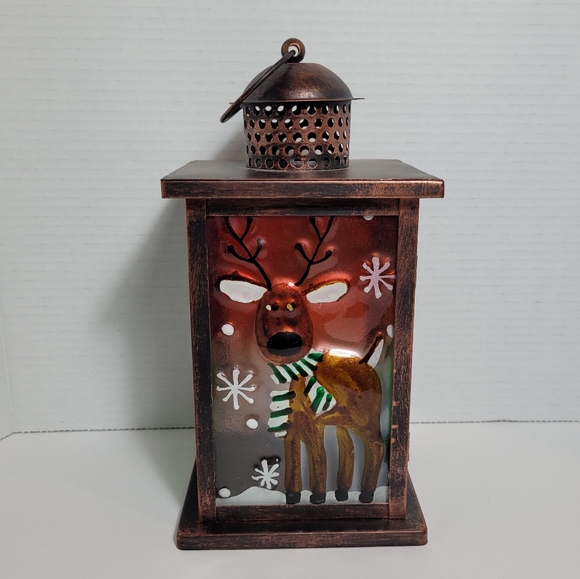 Large Holiday Lantern with Reindeer - Picture 5 of 14
